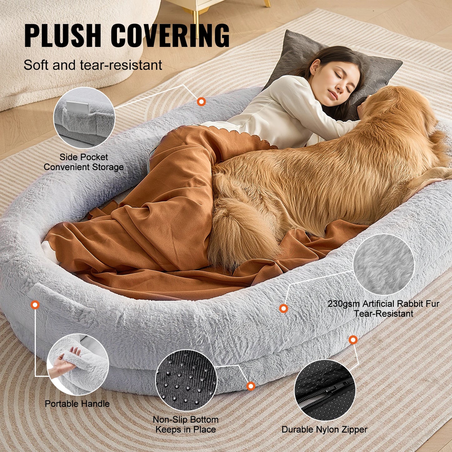Large Dog Bed - Orthopedic Foam