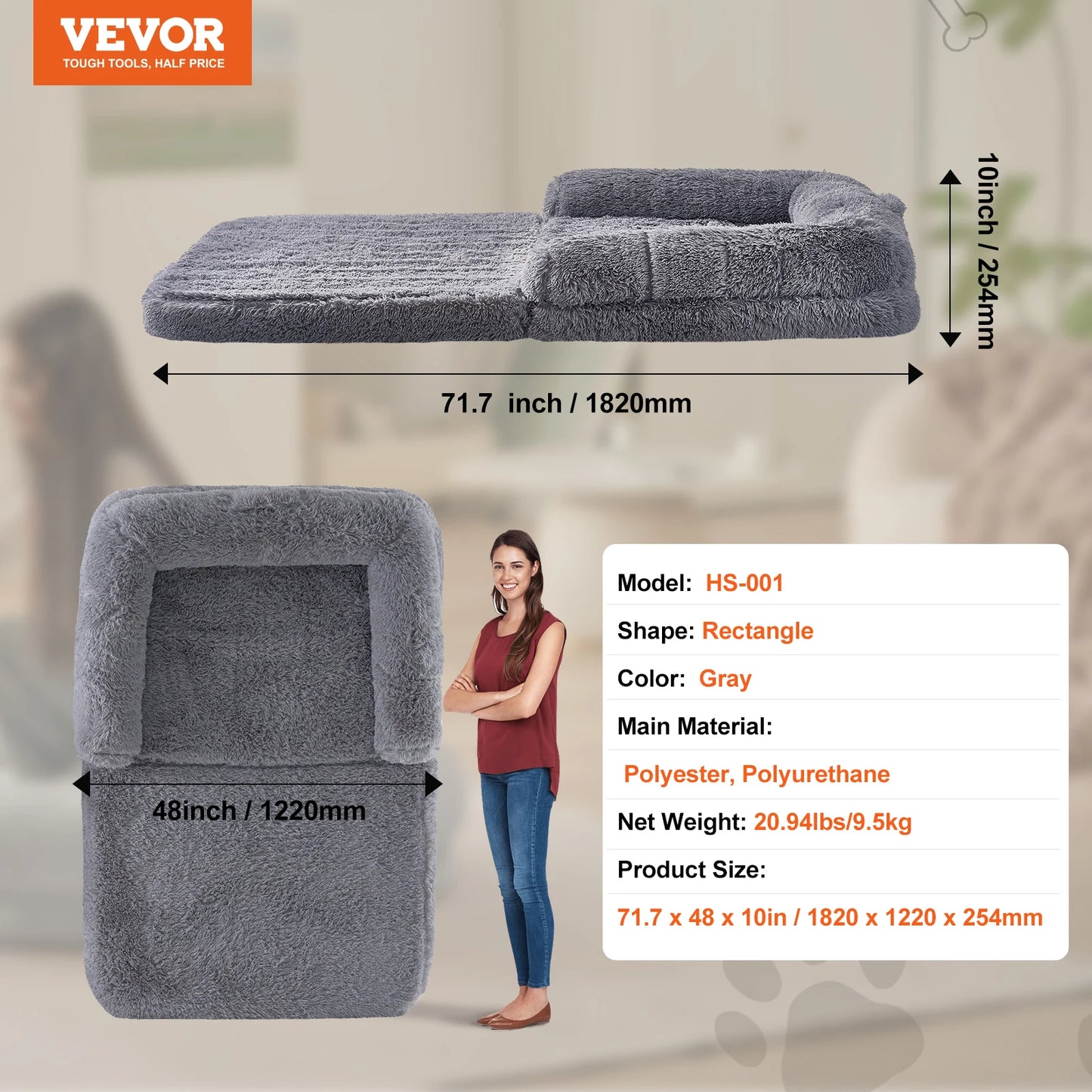 Large Dog Bed - Orthopedic Foam
