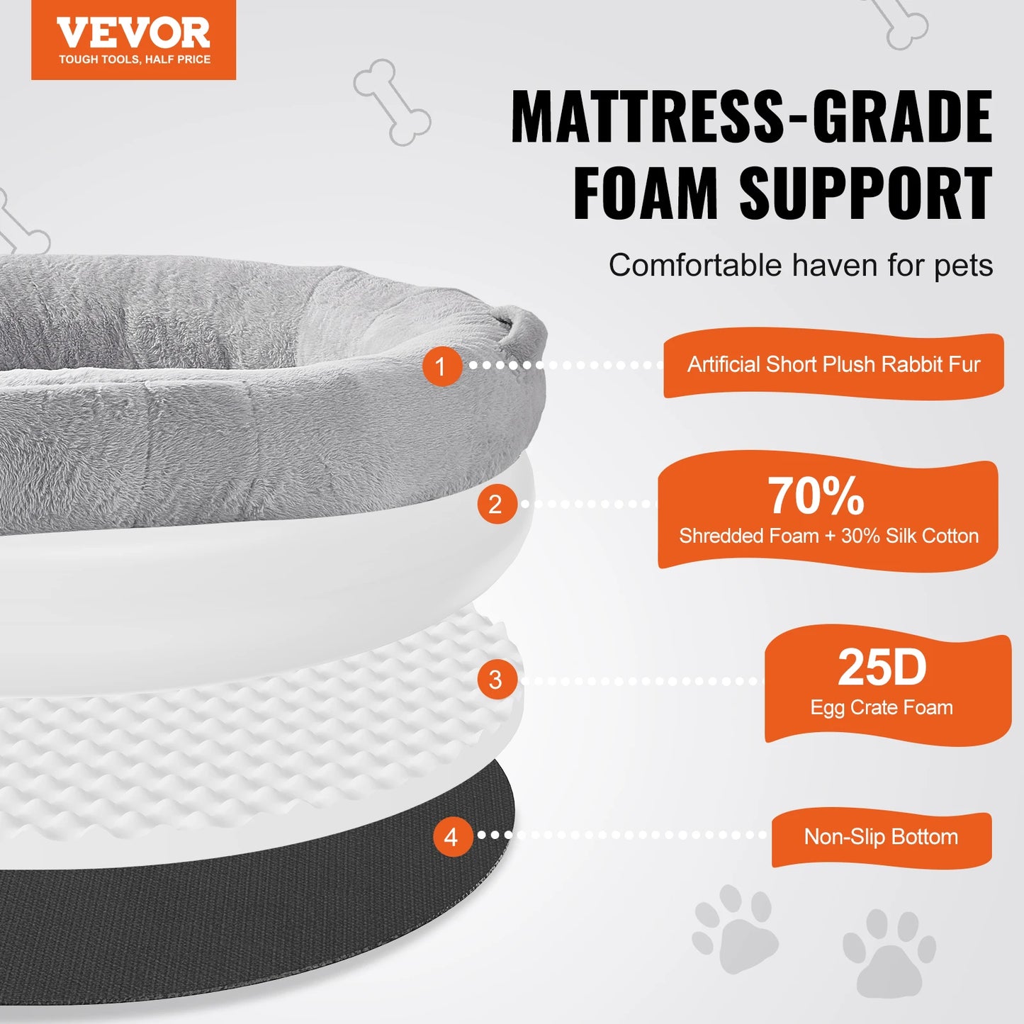 Large Dog Bed - Orthopedic Foam