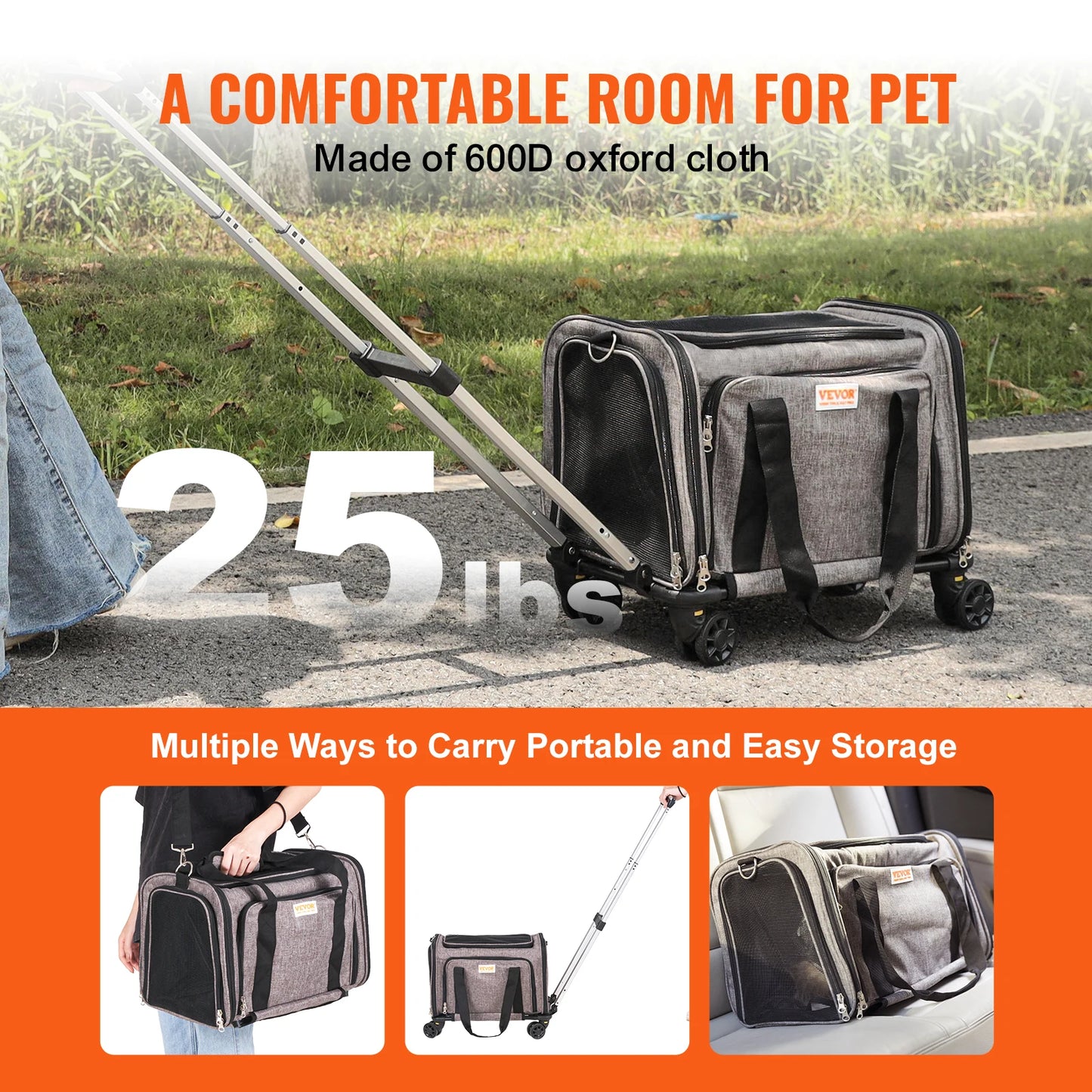 Pet Carrier Backpack with wheels