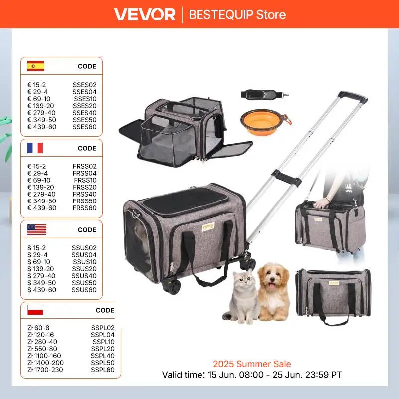 Pet Carrier Backpack with wheels