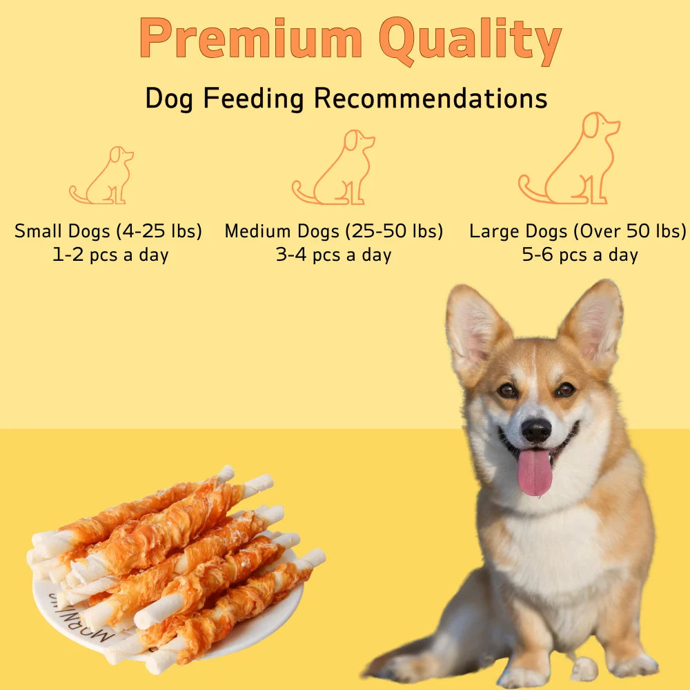Chicken Wrapped Rawhide Sticks